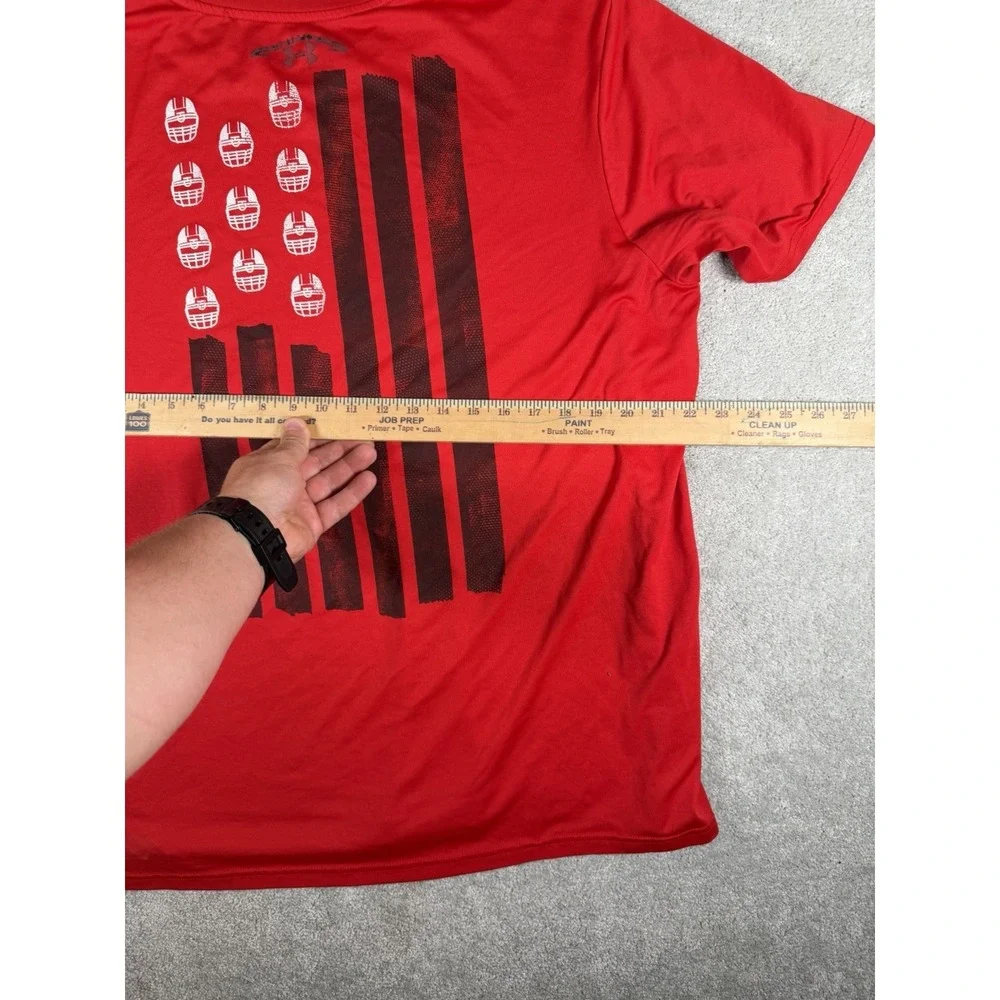 Under Armour T-Shirt Men's XL Red Army 11 Football Breathable Casual‎ Workout **